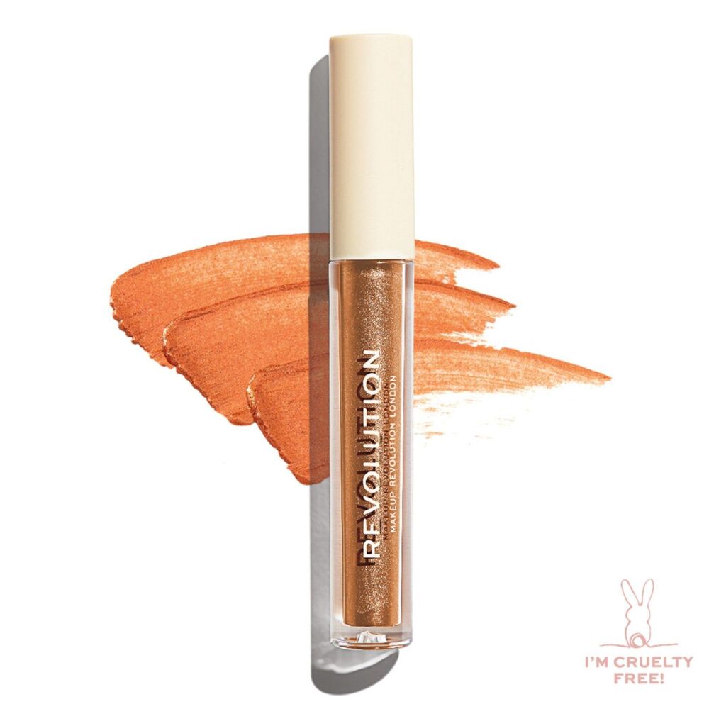Makeup Revolution Nudes Metallic Lip Gloss Corset Golden Bronze 2.2ml New